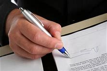 Signing the purchase agreement